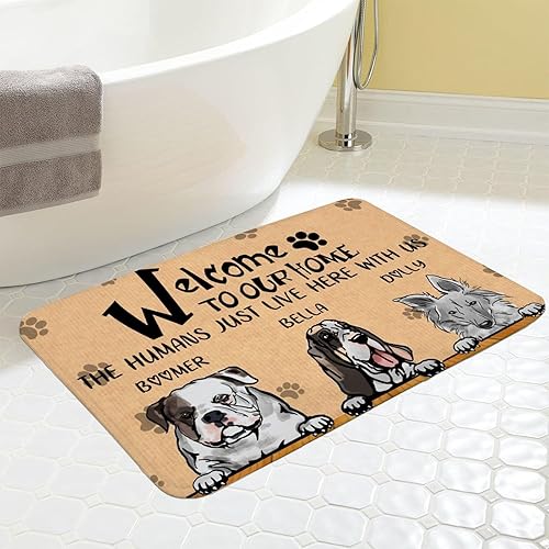 Miniatura 6 de Xdwdcdaq Alfombras de interior de 16 x 24 pulgadas, estilo bohemio, bienvenido a perros, alfombras con nombre personalizado para habitación de