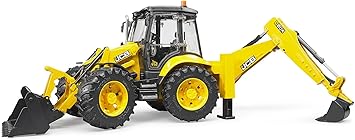 Bruder CAT Backhoe Loader Construction Vehicle, Realistic Toy Digger with Moving Front Loader and Excavator Arm, Great for Play Indoors, Outdoors, in Sand and Snow, 116 Scale, Ages 3+