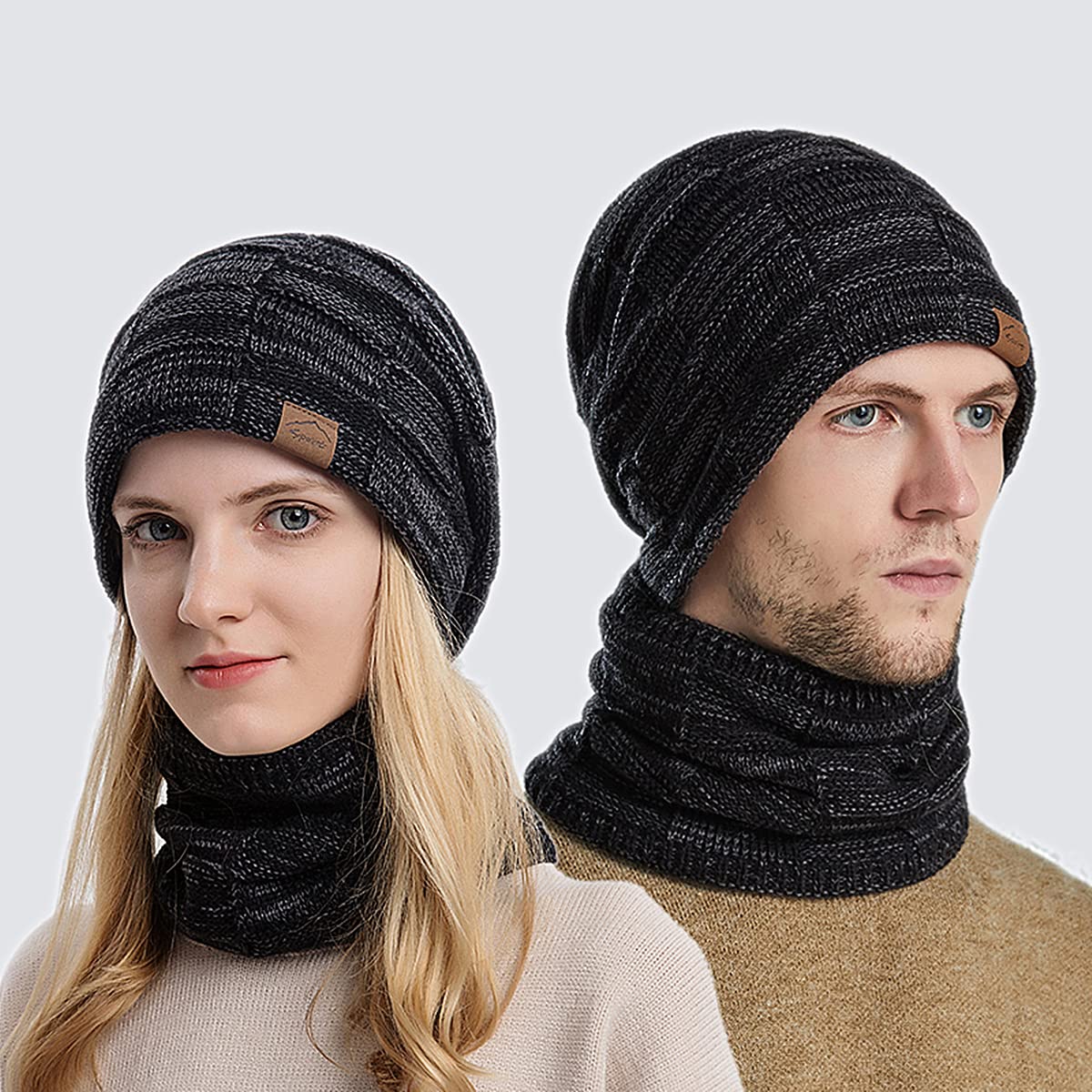 Berretti in maglia Uomo donna Invernale Berretti in Peluche Spesso Caldo e Confortevole Cappello Uomo donna Invernali Berretto Uomo donna Caldo in Maglia
