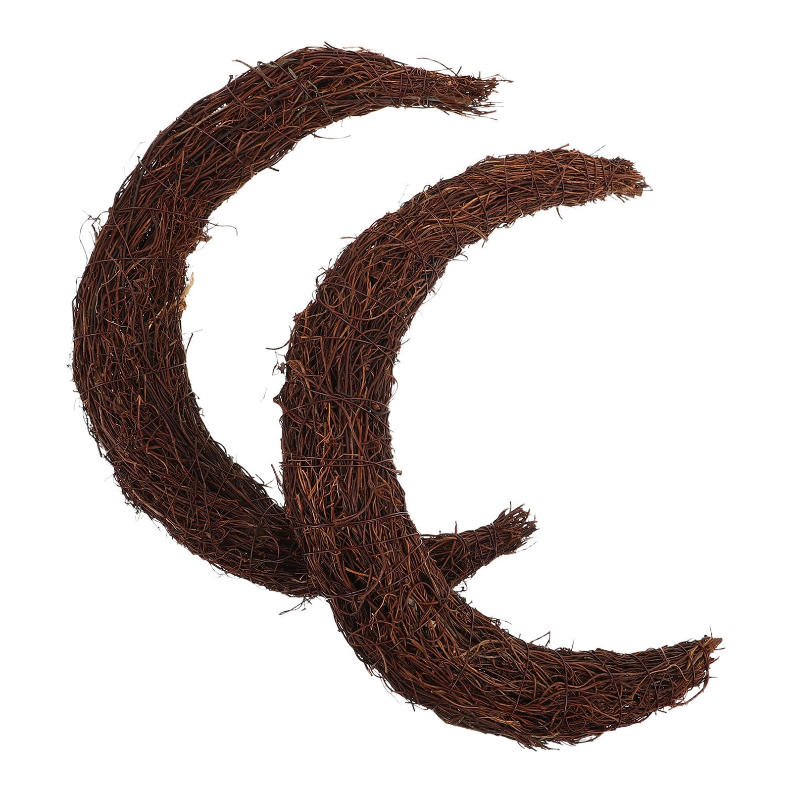 TOYANDONA 4 Piezas Guirnalda Navideña de Ratán Forma de Luna, 30cm, Negra