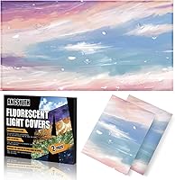 ANGSYLTH 2-Pack Sunset Glow Magnetic Fluorescent Light Covers 4x2 Ft - Reduce Glare, Eye Strain for Office, Classroom, Home