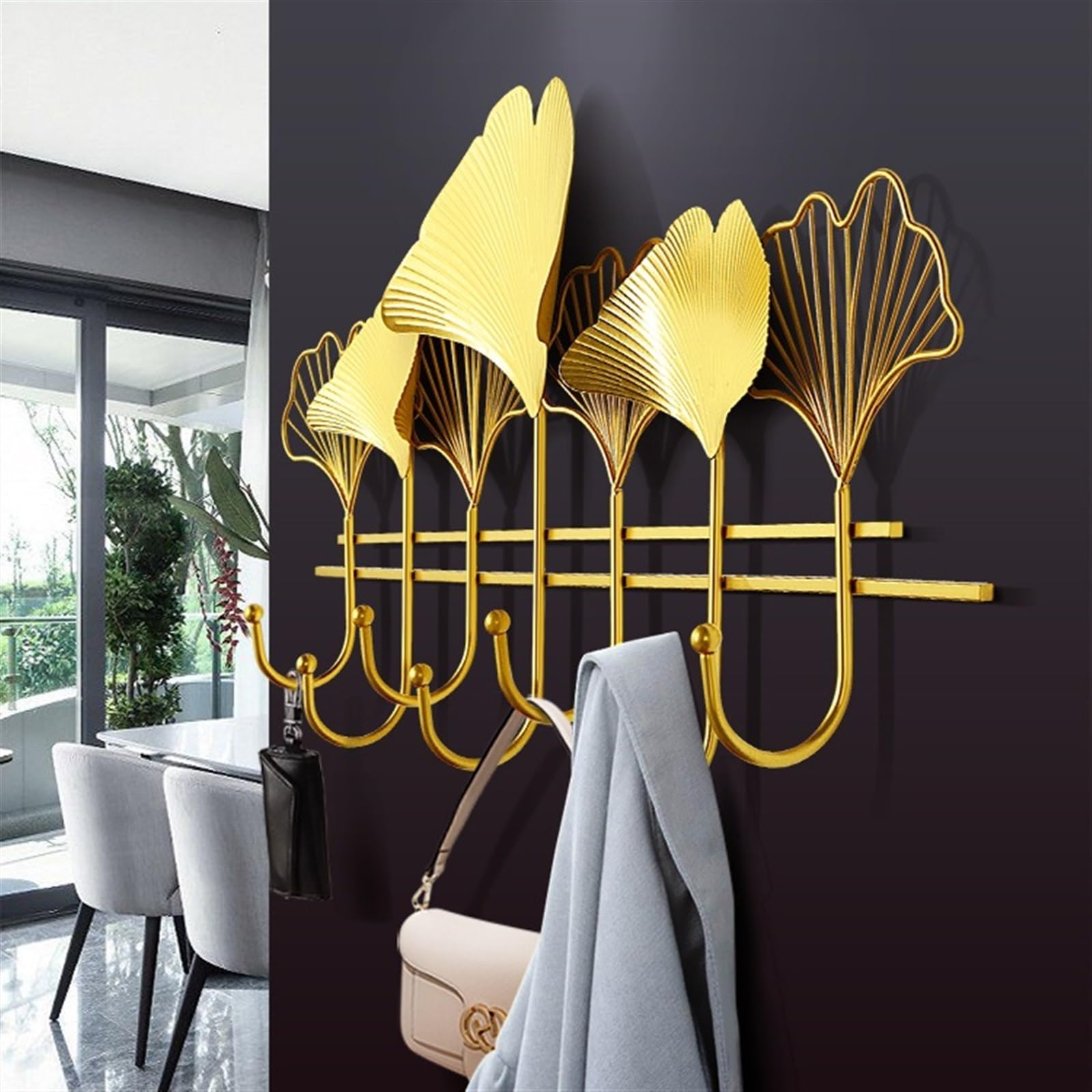 Crochet Mural Feuilles Couleur Or Par 6 | Le Porte-Manteau Original