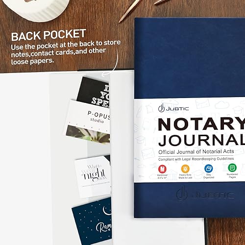 Miniatura 5 de JUBTIC Libro de registro de notario  Diario A4 de tapa dura para notario público de actos notariales  Suministros notariales grandes con guardia de