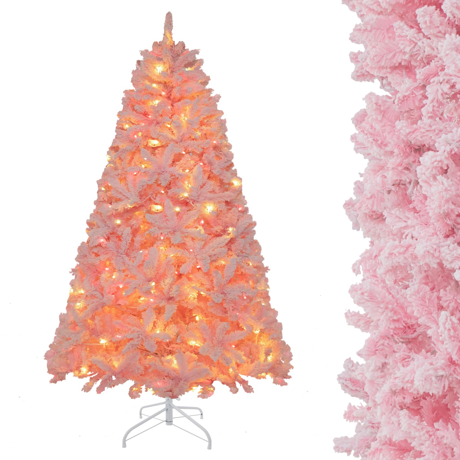GYMAX 180 Cm Albero Di Natale, Luci Con 11 Modalità, 1168 Rami In PVC E