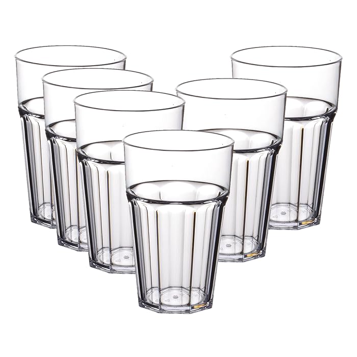 Buy Poslam Clear Plastic Tumblers, set of 6 12oz glasses