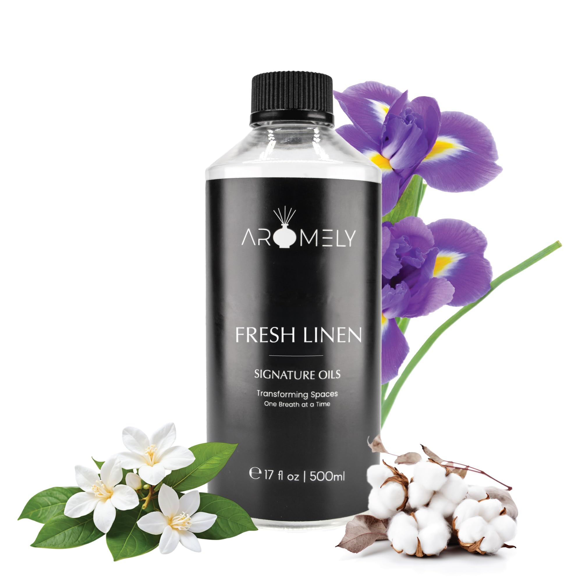 Fresh Linen by Aromely Essential Diffuser Oil Blend - Signature Diffuser Aroma Scent - Luxurious Fragrance with Notes Cool Cotton, Airy Musk and Soft Powdery Florals. (500ml)
