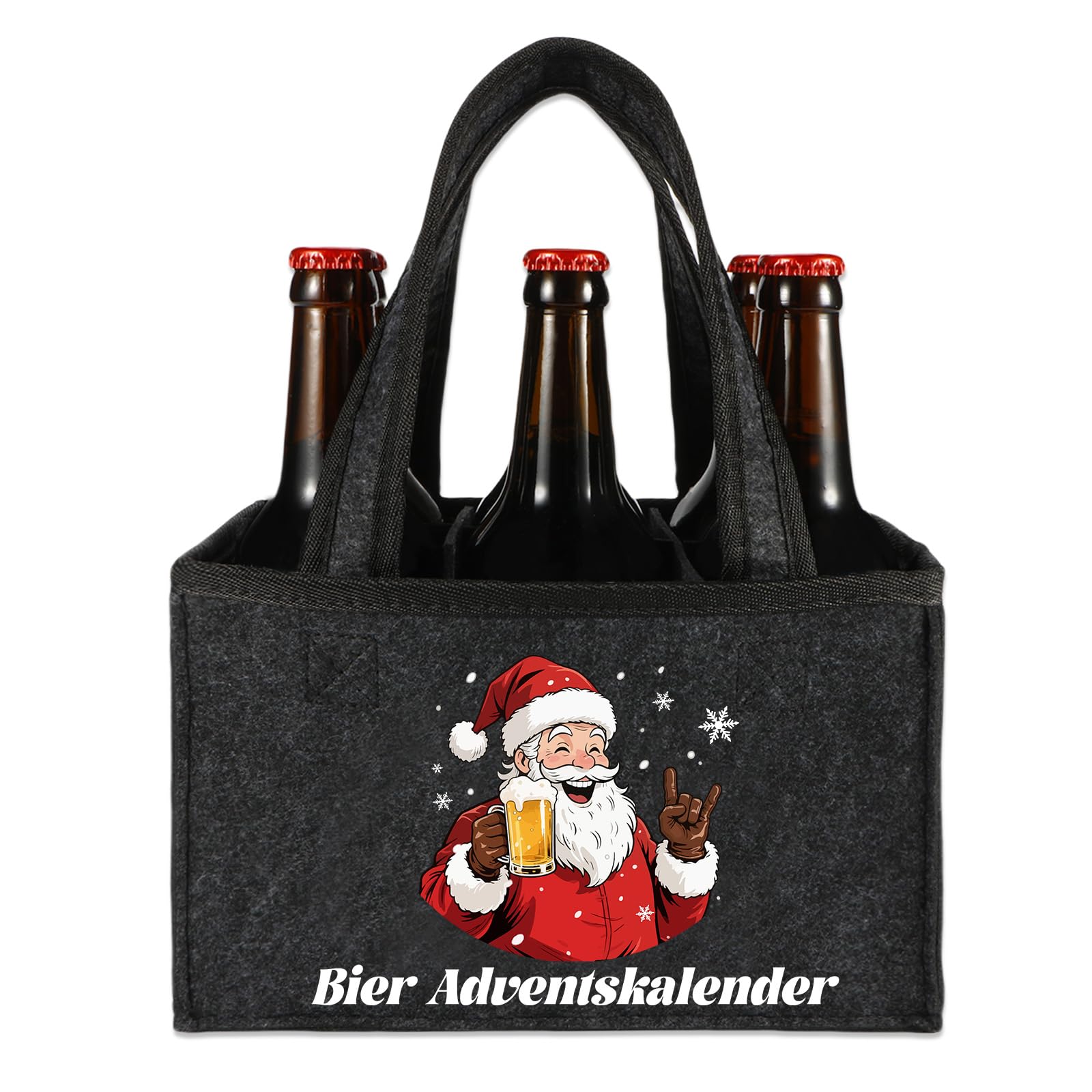 Anicy Weihnachten Geschenke Flaschentasche Filz, Lustige Geschenke für Männer und Frauen, Geburtstagsgeschenk für Männer und Frauen, Witzige Männergeschenke Männerhandtasche Bier