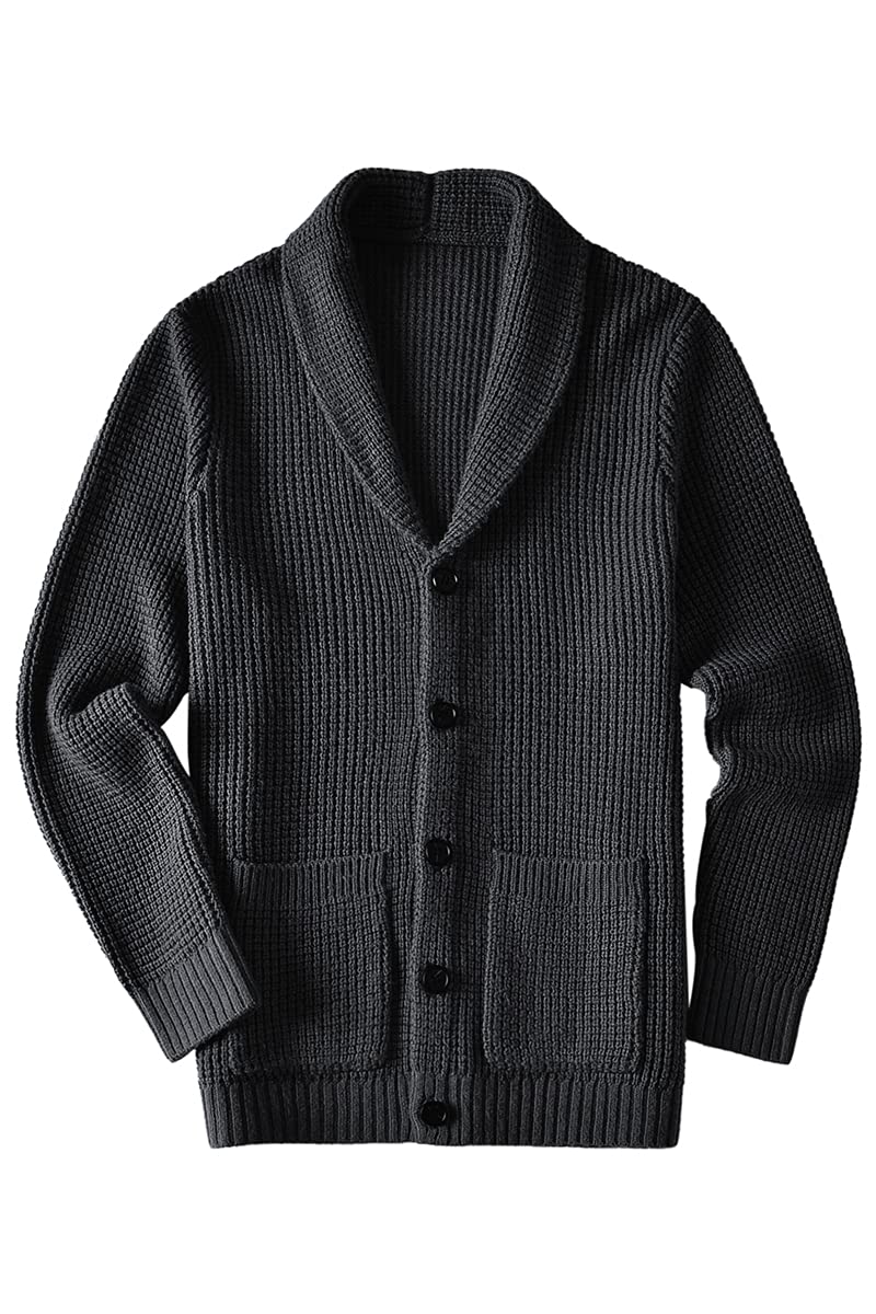 ZHILI Men's Shawl Collar Cardigan