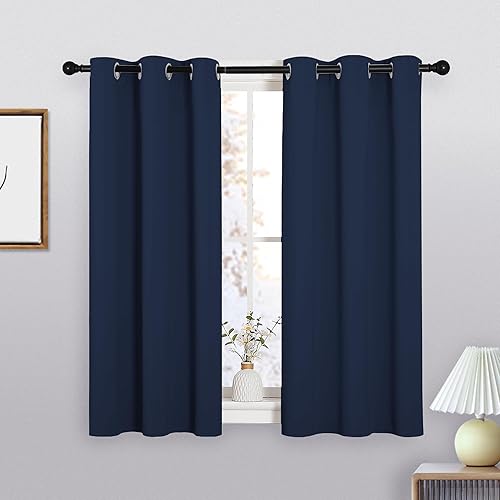 Miniatura 41 de KGORGE - Cortinas opacas grises para dormitorio 2 paneles, 42 x 63 pulgadas con ojales, cortinas de oscurecimiento de habitación con aislamiento