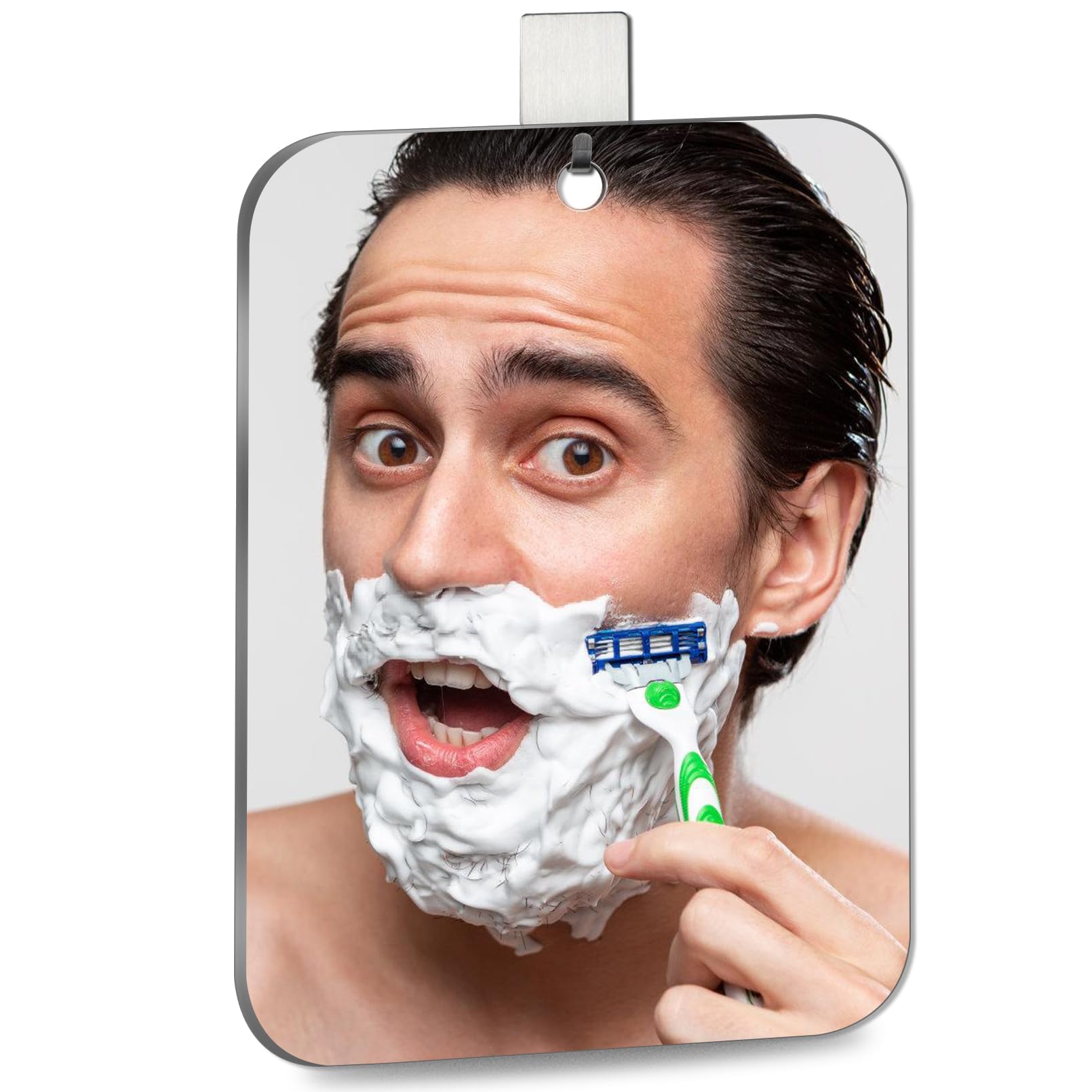 Shower Mirror No Fog Shaving 6x8 Anti-Fog Indestructible Luxury Plexiglass Makeup Small Travel Camping Mirror Shatter-Proof Mens Wall