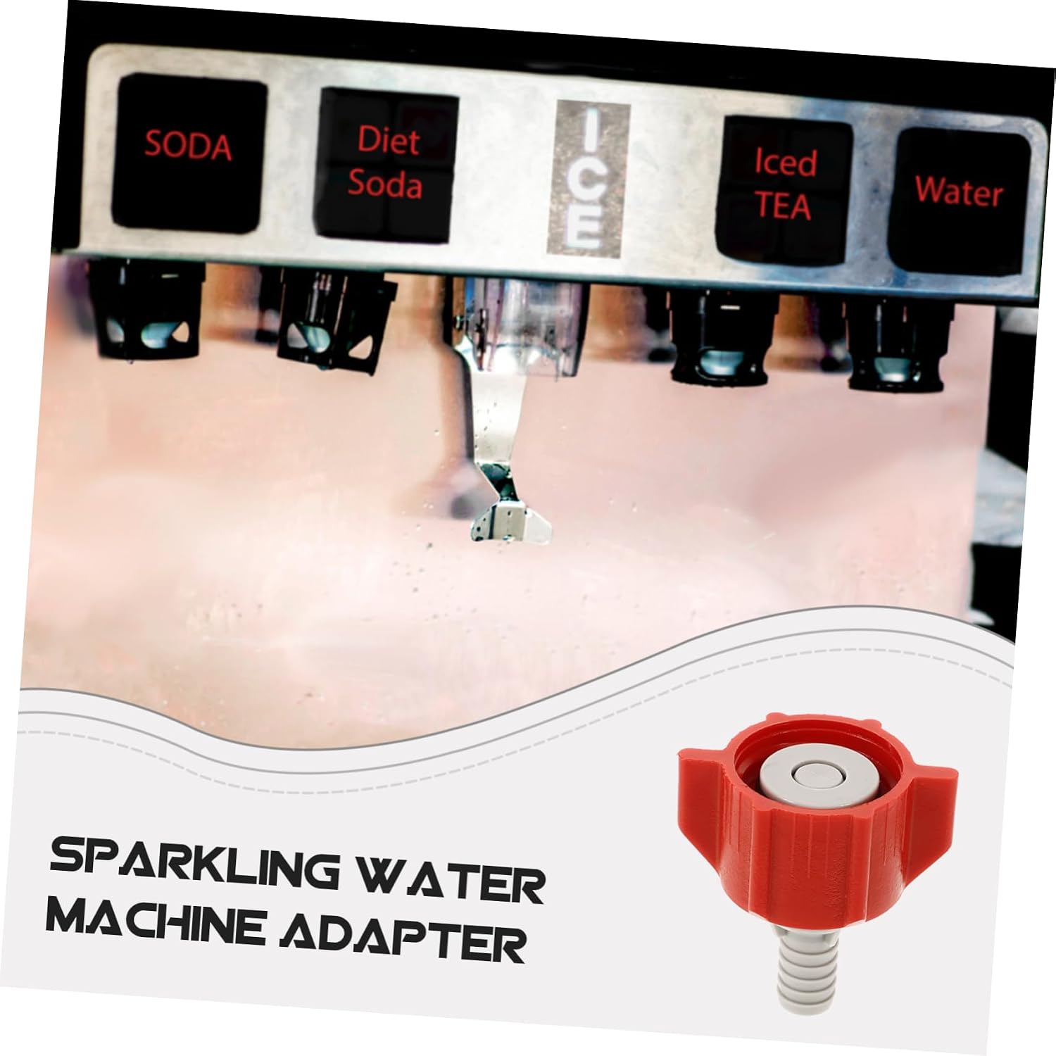 GLEAVI Red Bib Connector Adapter for Soda Water Machines Plastic Food Grade Beverage Faucet for Carbonated Drinks Juice Milk Wine and Liquid Dispensers
