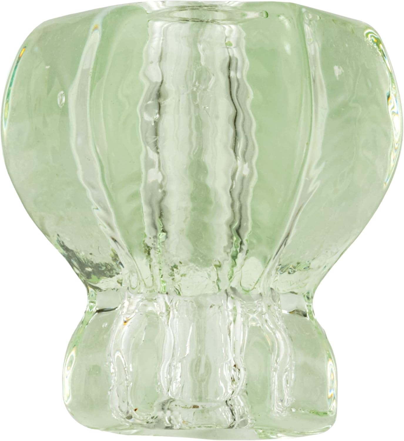 Depression Era Hexagonal Transparent Green Glass Drawer Knob | Diameter: 1" | Handle for Antique Cabinet Door, Dresser Drawer, Desk | Reproduction Furniture Hardware | UA-948-DG