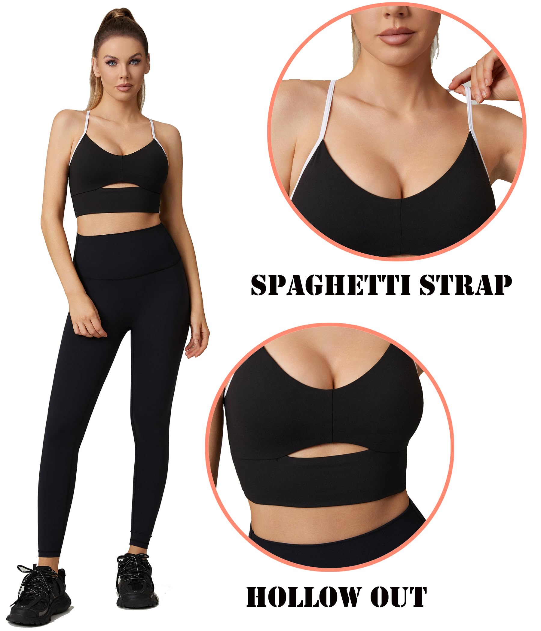 Sujetador deportivo con tirantes delgados para mujer, espalda cruzada, brasier de yoga con tirantes delgados, para gimnasio, bajo impacto