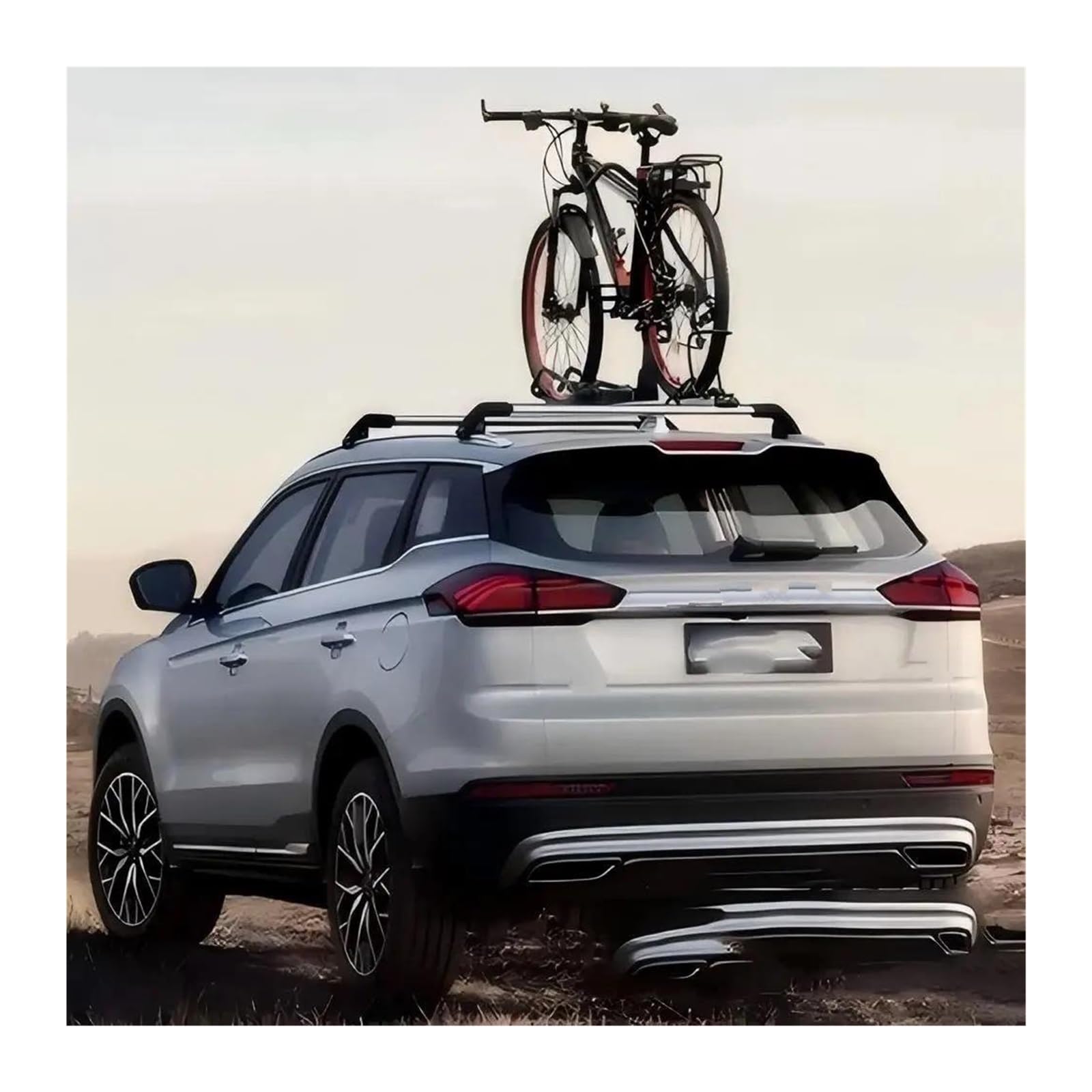 Generico Barre Tetto Portapacchi per Toyota per Fortuner 2016-2025 Barre Portatutto Nere E Argento 2 Pezzi Trasversale Portapacchi con Serratura Regolabile Alluminio