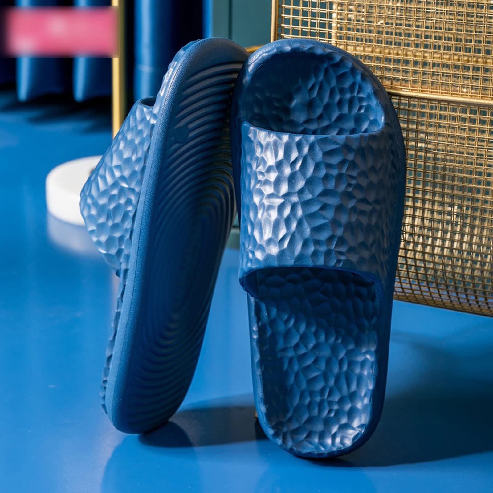 Pantuflas para mujer, para el hogar, interiores, chanclas, verano, ducha, baño, antideslizantes, para masaje, silencio, dormitorio, hombres, planas, con adultos