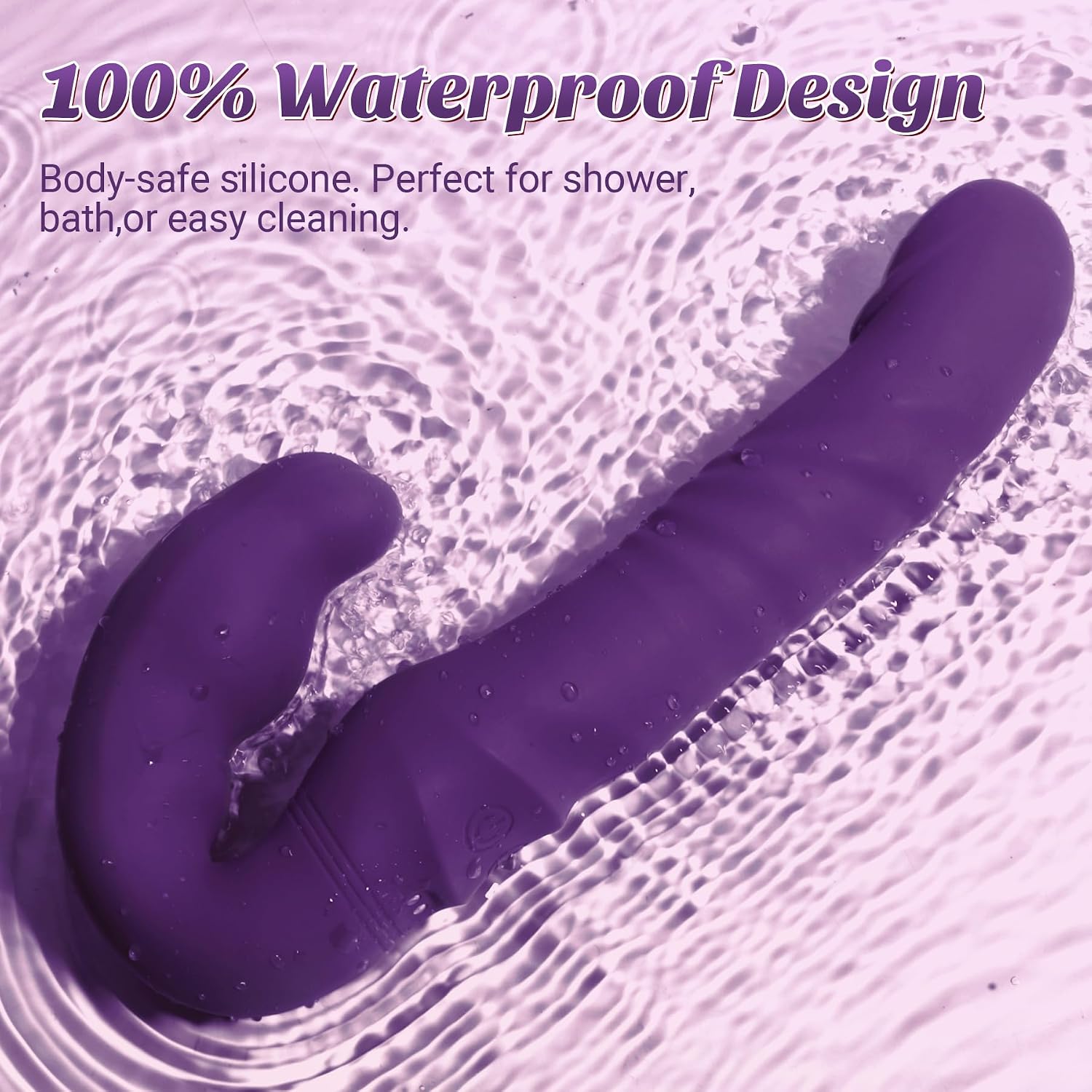 Strapless Strap On Double Ended Dildo - Thrusting Wearable Vibrator for Couples, Lesbian Sex Toys & Solo Play, Remote Control Anal Clitoral G Spot Vibrators for Women & Men, Purple