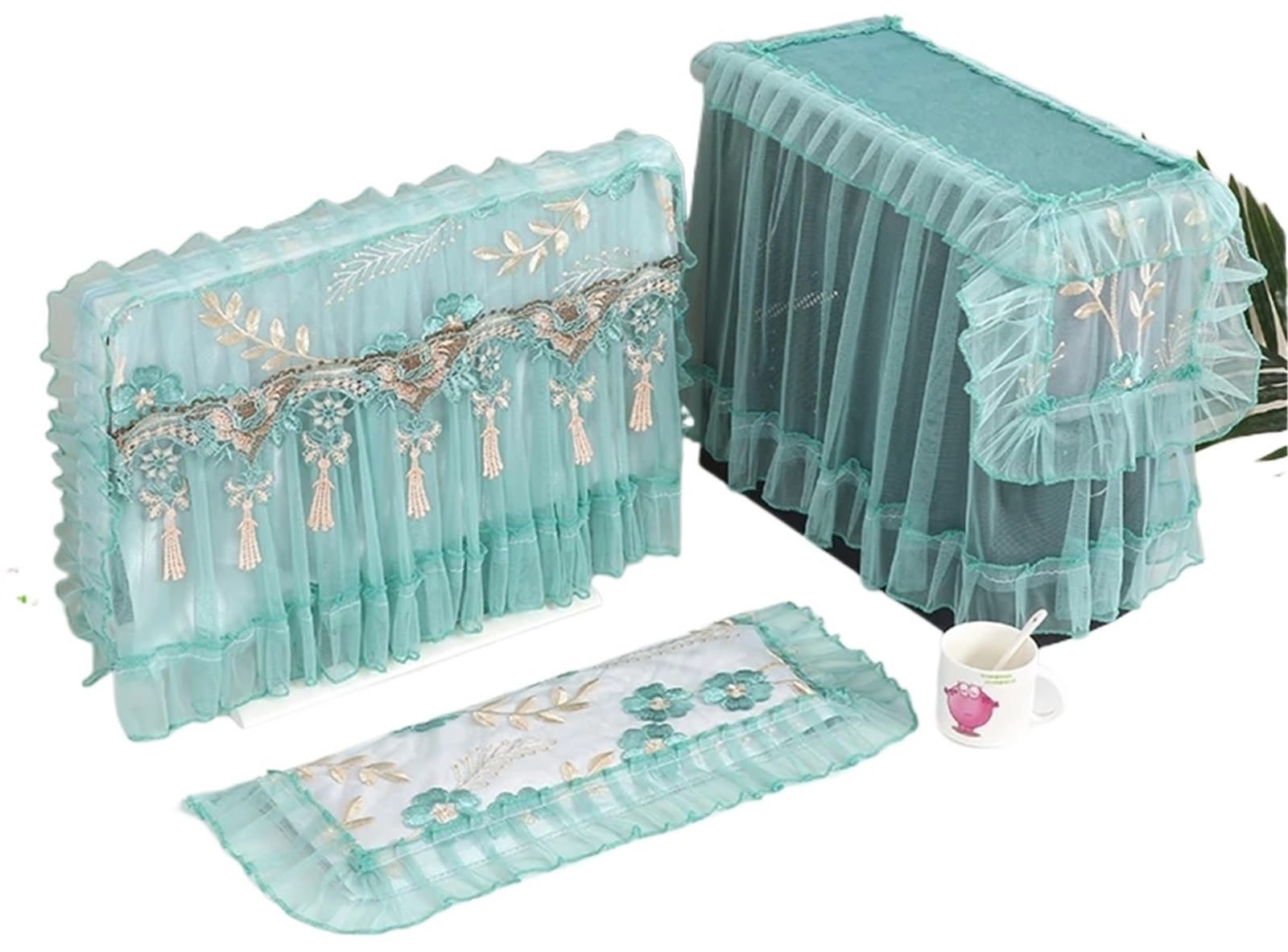 monitor cover cute 3Pcs/Set Lace Desktop Computer Dust Cover LCD Monitor Keyboard Cloth Host Covers