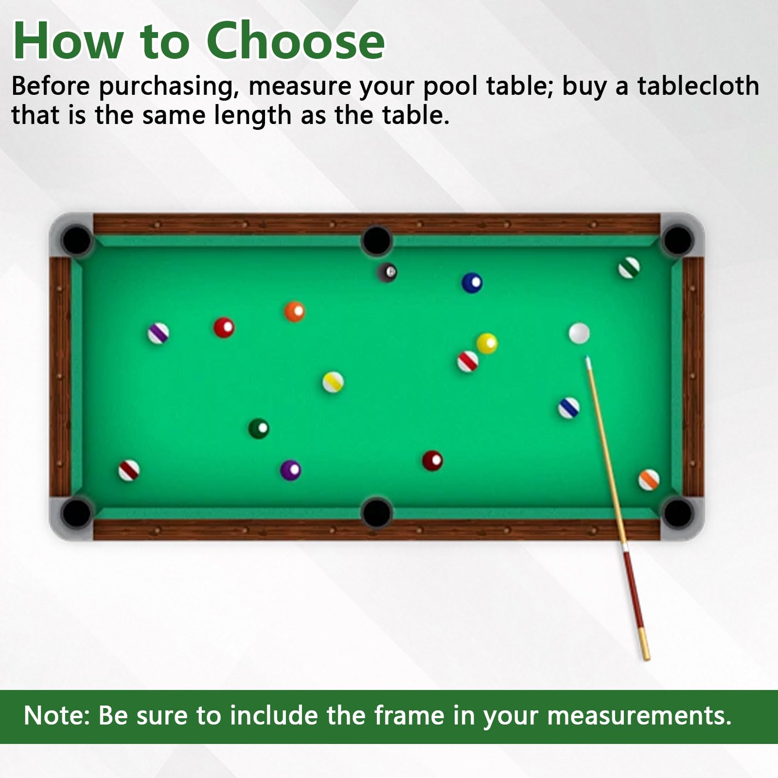 Billardtuch, Professionelle Billard-Tischdecke für Standard 7/8/9 Fuß Tisch mit Gepolstertem Stoffstreifen, Tischunterlage für Indoor Billard Sport, Billardschutz