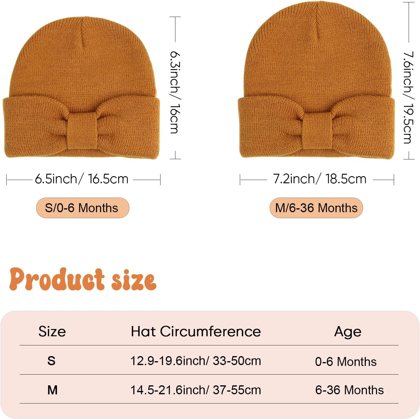 DRESHOW BQUBO Baby Beanie Winter Hat with Bear Ears Infant Toddler Knitted Warm Cap Beanies for Baby Boys Girls 0-24 Months - Image 5