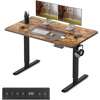 FEZIBO Height-adjustable desk with USB-C and USB-A charging port 100 x 60