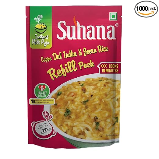 Cuppa Dal Tadka & Jeera Rice Refill Pack Ready to Eat Instant Breakfast - Pack of 3