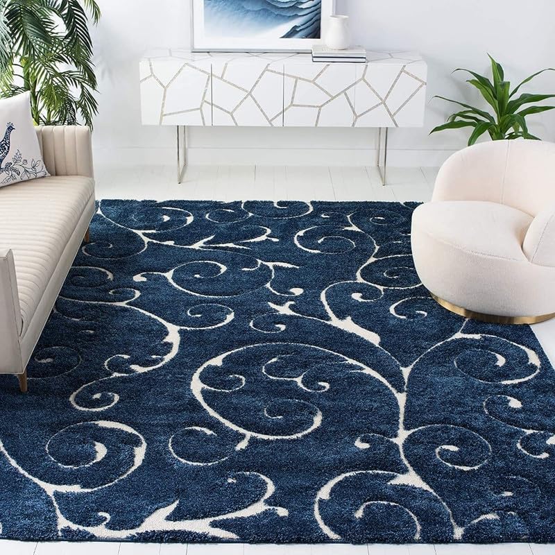 Image of Handmade Shaggy Pure Microfiber Smooth & Anti-Skid Carpets for Bedroom & Living Room, 2 inch Thicknesss Size- 5X8 Feet