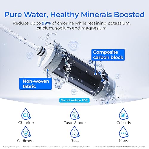 Miniatura 3 de Waterdrop Filtro de agua para encimera, filtro de agua de 4000 galones para grifo de fregadero y filtro de vida útil, reduce metales pesados, mal