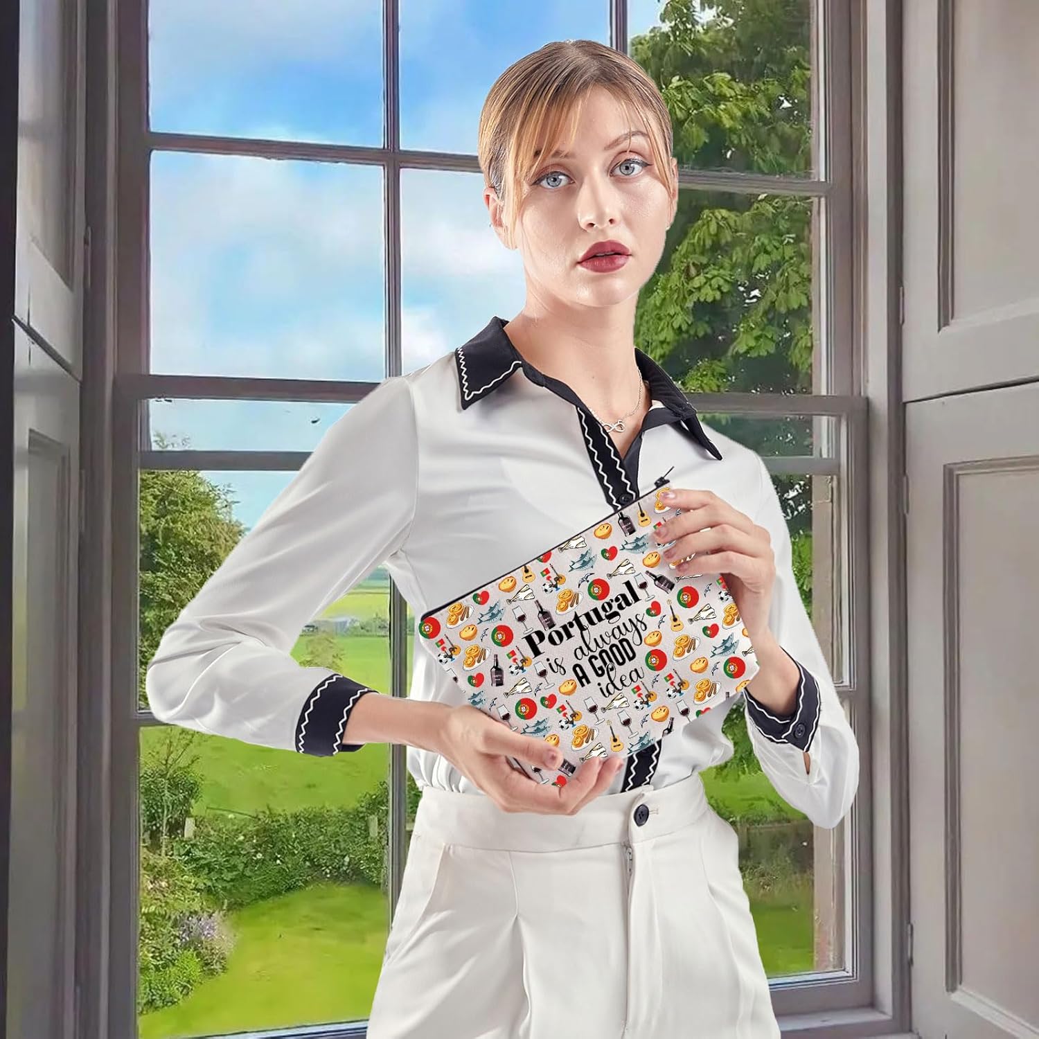 WCGXKO Portugal Trip Vacation Gift Portugal Is Always A Good Idea Makeup Bag Portugal Heritage Cosmetic Bag Portugal Pride Souvenir Gift (Portugal) - Image 6