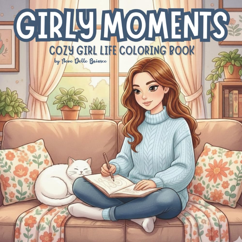 GIRLY MOMENTS: A Cozy Coloring Book for Adults and Teens Featuring Relaxing Daily Life Scenes, Calm Moments and Feminine Atmospheres
