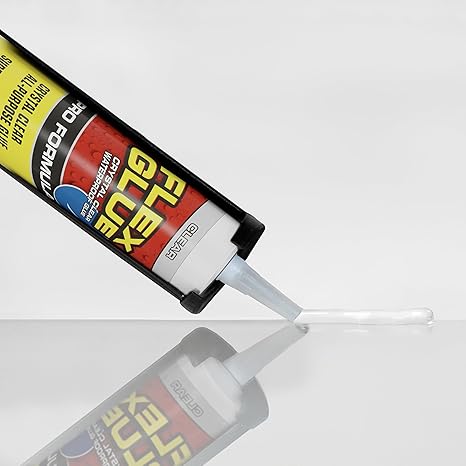 Flex Glue, Super Strong, Rubberized Waterproof Adhesive, Works Underwater, Use on Pools, Showers, Outdoors, Concrete, Brick, Pavers, UV Resistant, 9 oz Cartridge, Clear, 1-Pack