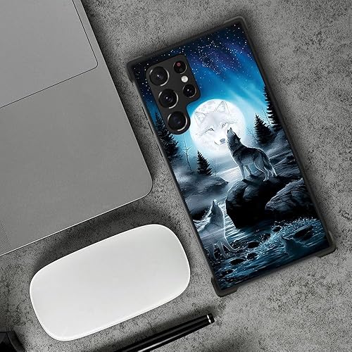 Miniatura 6 de CARLOCA Funda compatible con Samsung Galaxy S22 Ultra, diseño gráfico de Star Howling Wolfs Samsung Galaxy S22 Ultra, diseño gráfico, a prueba de