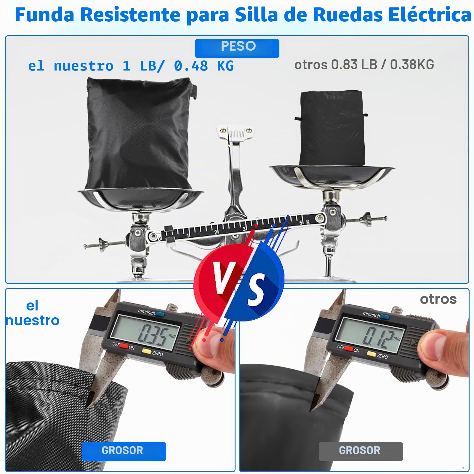 Funda resistente para silla de ruedas 420D con ventilación de aire, tira impermeable, mango reflectante, funda para sillas de ruedas manuales y eléctricas, scooters de movilidad