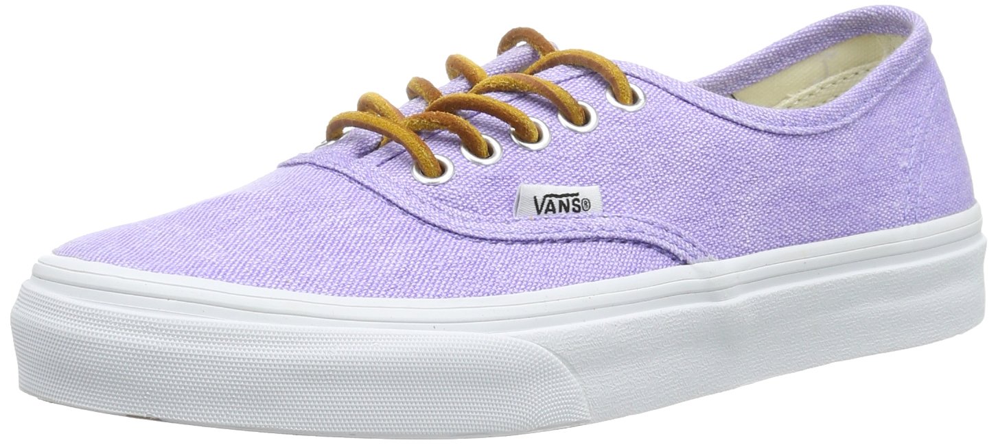 Vans Unisex Authentic? Slim (Washed Canvas) Violet Tulip/True White Men's