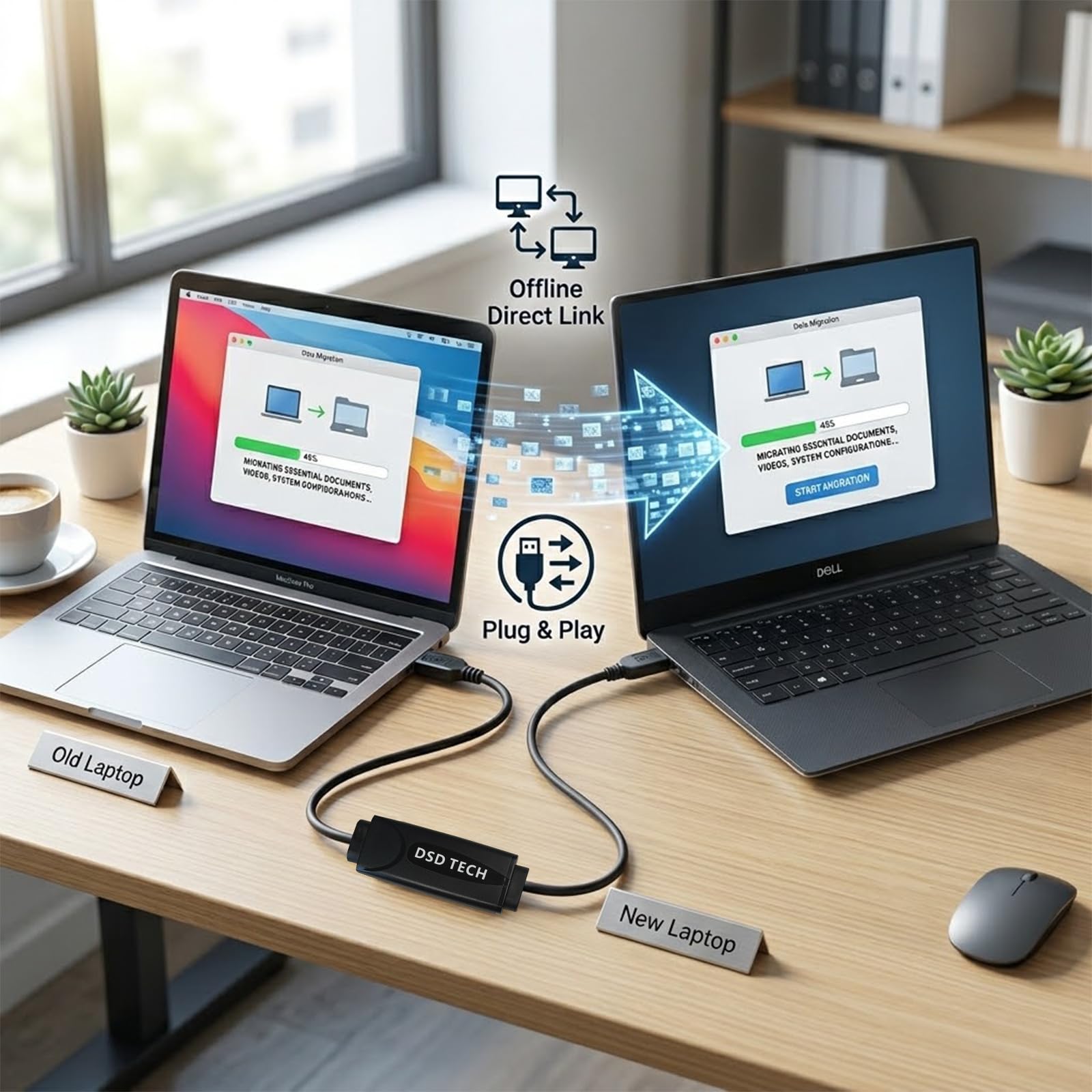 DSD TECH SH-K03A Cavo Data Link USB 3.0, Transfer 5Gbps e Condivisione KM, Win/Mac, 3m (10ft)