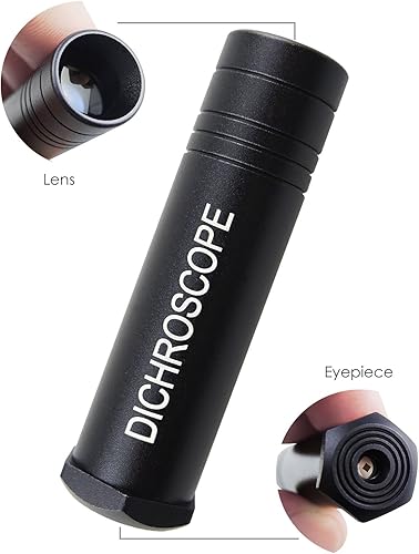 Miniatura 4 de Dicroscopio de calcita de trabajo pesado de mano, gema tricóica y pruebas gemológicas, joyero herramienta metal cuerpo gemología 0.591 in diámetro