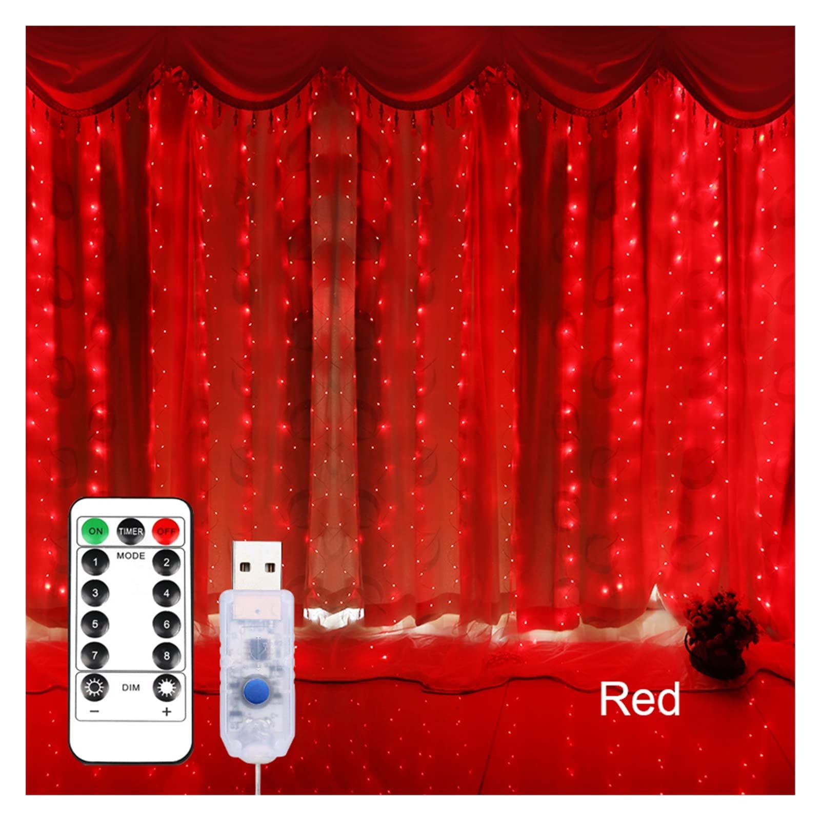 Decoraciones de Navidad Luces de Navidad Decoraciones for la iluminación de vacaciones al aire libre for el hogar Luces de cadena LED de la boda USB Cortina de luces de hadas de guirnalda de Navidad L