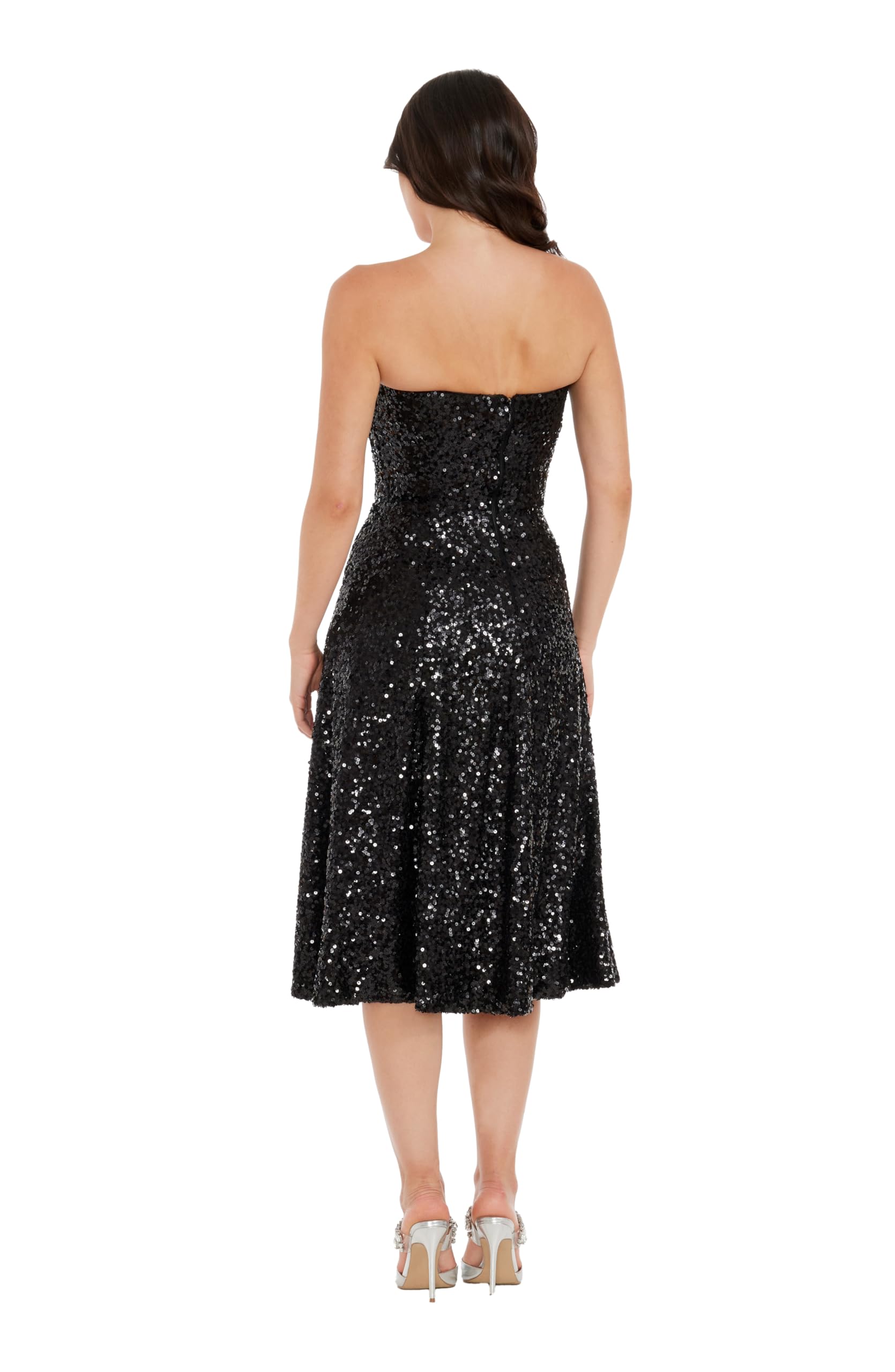 Dress the Population Women's Ruby Fit and Flare Midi Dress