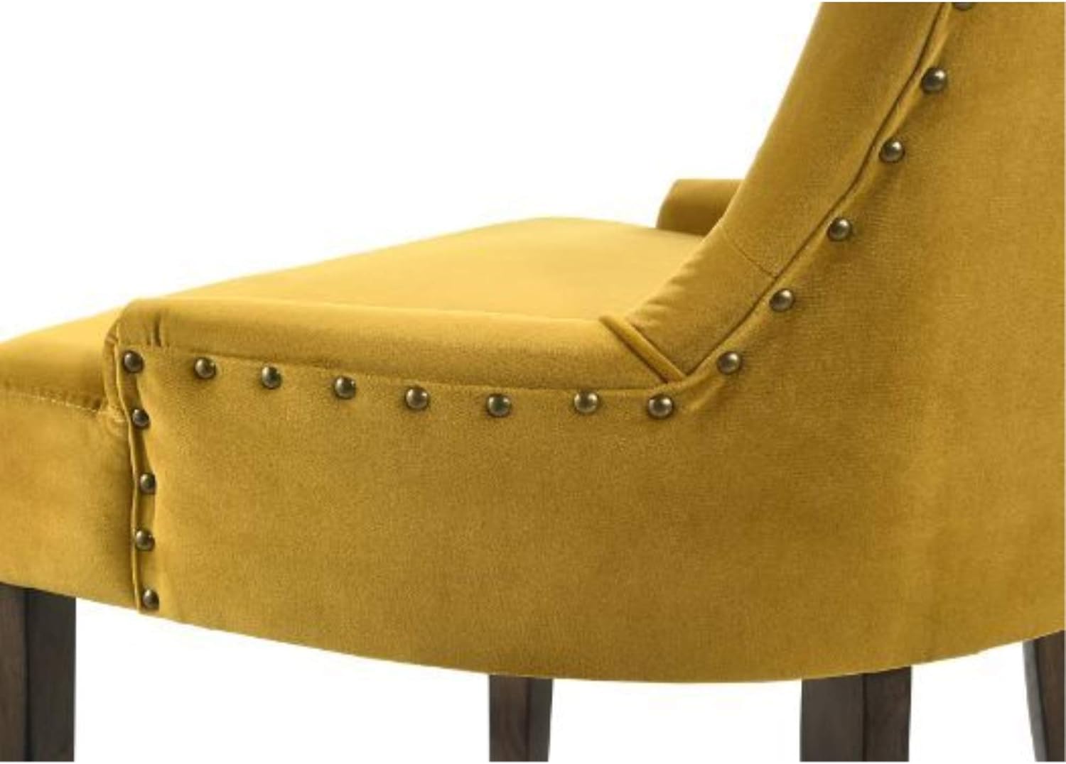 Acme Furniture Farren Side Chair in Yellow Velvet & Espresso Finish