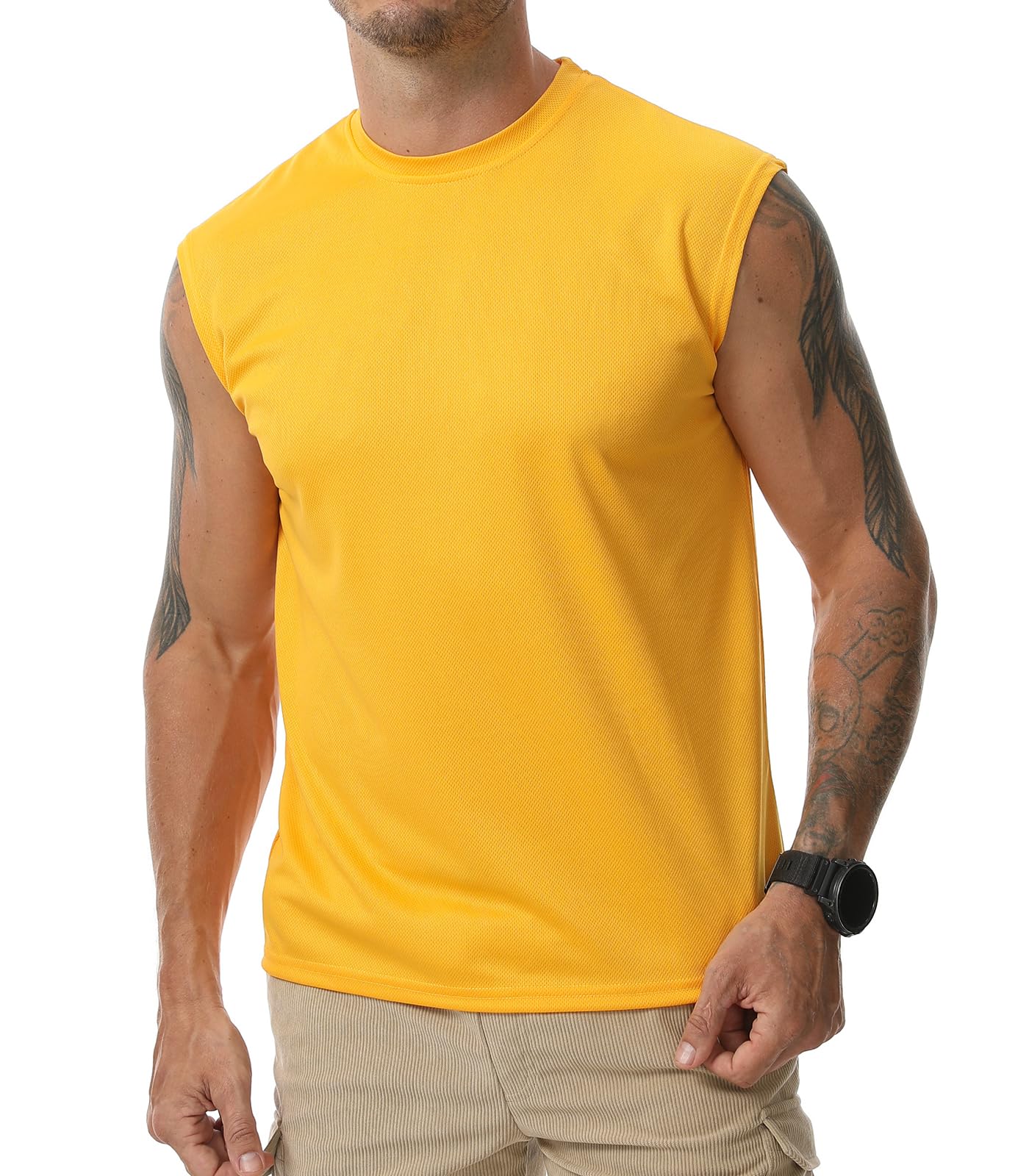 Suwangi Camiseta sin mangas para hombre, 3 unidades, para gimnasio, atletismo, secado rápido, culturismo, entrenamiento, fitness, correr