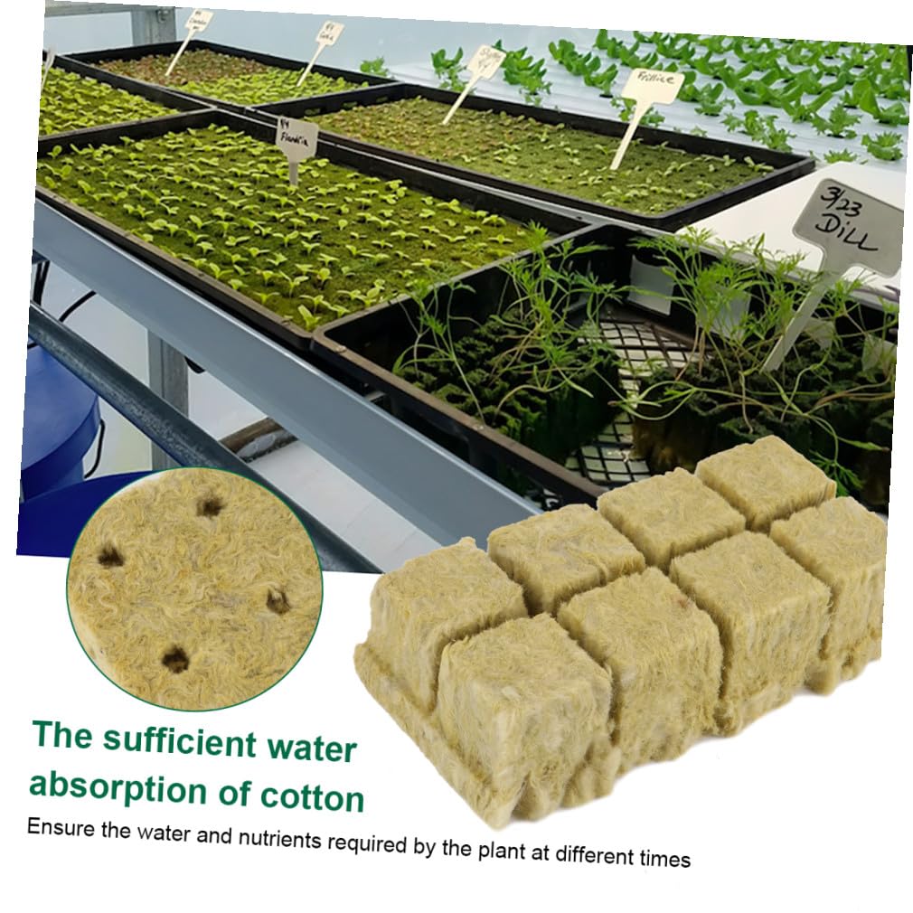 Bloques de Lana Material Limpio y Sanitario para Cultivo Hidropónico sin Suelo 8 Piezas de 1,5 Pulgadas Adecuado para Jardinería y Cultivo de Plántulas
