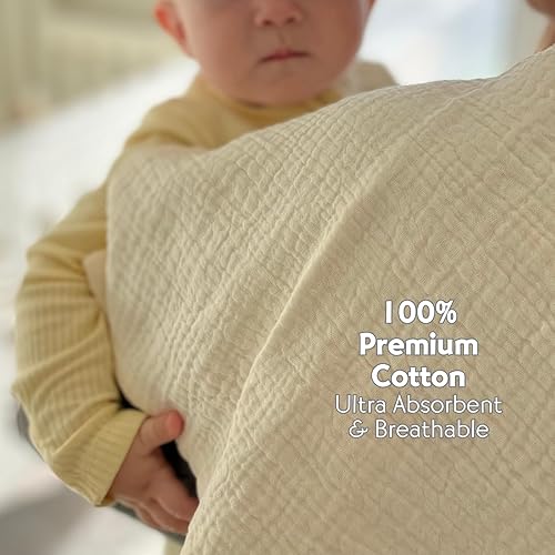 Miniatura 3 de SolBabe - Juego de paños para bebé, 100% muselina de algodón, toallas bohemias suaves y cómodas, cuerpo para niños y niñas, registro de bebé, 12 x