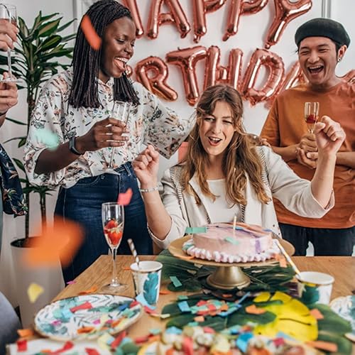 Miniatura 4 de Decoraciones para fiesta de cumpleaños, juego de 15 piezas, pancarta de feliz cumpleaños, globos de estrella de corazón, confeti de aluminio,