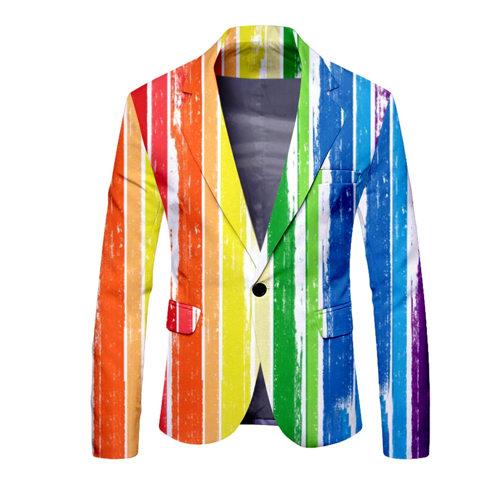 Giacca arcobaleno da uomo alla moda graffiti Suit Neon Colorato Blazer Pride Pride Giubbotto Colorato Giubbotto Tuta Sportiva per il Tempo Libero Festa Rainbow Abiti Uomo