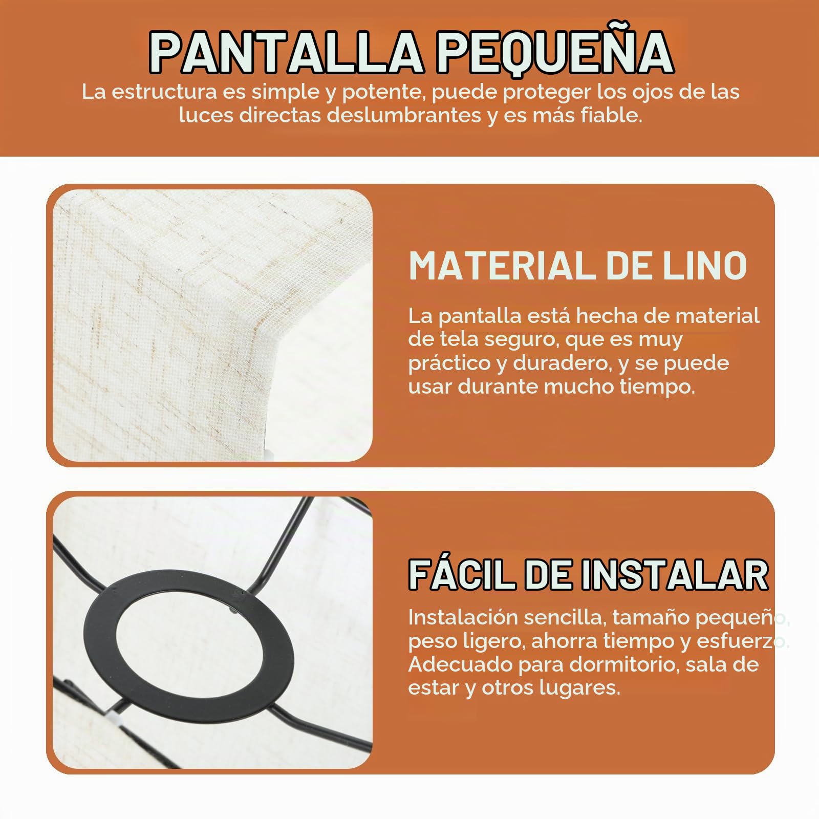 HOMSFOU Pantalla De Lámpara Rectangular Beige De Lino Para Decoración Interior Sombra Para Mesa Y Pie Ideal Para Dormitorio Y Sala De Estar Juego De 2 Piezas