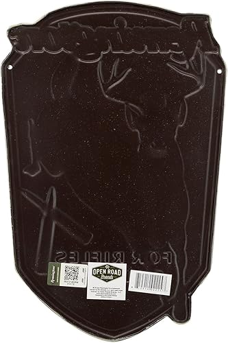 Miniatura 3 de Remington Rifles and Pistols - Cartel de metal en relieve, arte de pared de caza vintage para garaje, cueva de hombre o taller