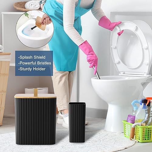 Miniatura 7 de Juego de accesorios de baño, juego de 22 accesorios de baño, juego de cortina de ducha funcional con basura, juego de soporte para cepillo de
