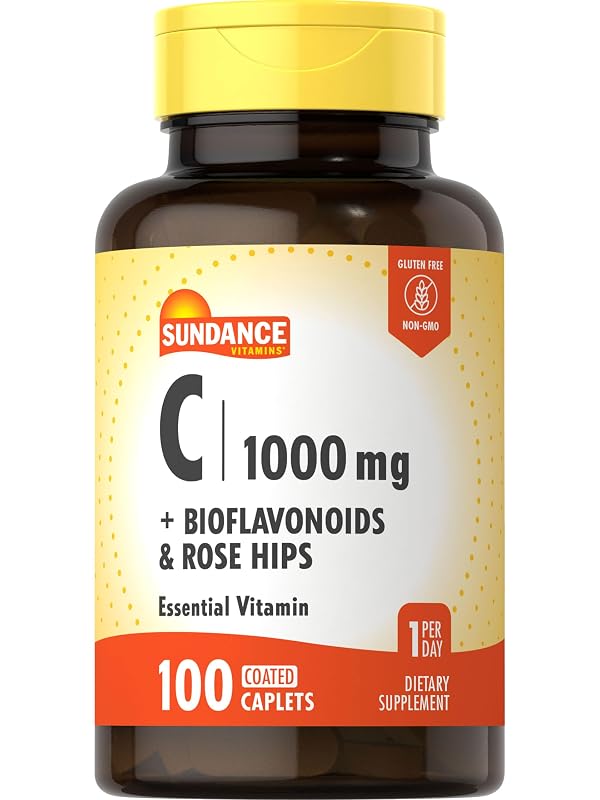 Sundance Vitamina C 1.000 mg com bioflavonoides e rose hips, 100 comprimidos revestidos