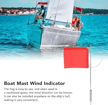 Uxsiya Wind Indicator Flag Marine Mast Flag Stainless Steel Wind Lightweight Prevention for Yacht (140x120mm / 5.51x4.72 in)