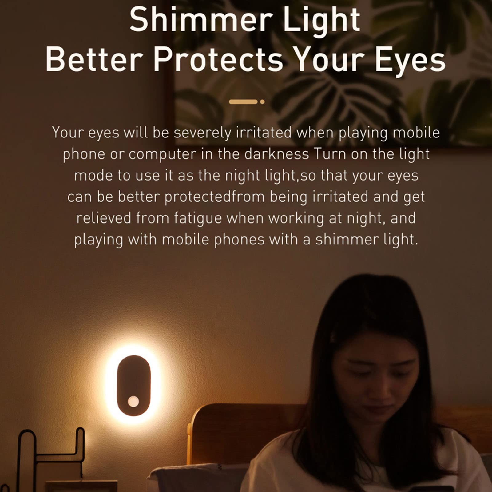 Luz De Noche Magnética LED,Luz De Emergencia De Ahorro Energía Recargable USB De Inducción del Cuerpo Humano, Lámpara De Pared De Lectura Junto Cama del Dormitorio del Pasillo,Natural Light
