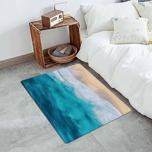 Vista 3 de Tapete abstracto antifatiga para puerta de baño y cocina, tapete acolchado, lavable, de bienvenida, impermeable, cómodo, para cocina, verano, playa